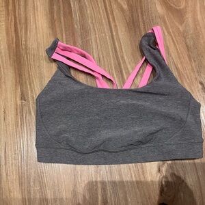 Lululemon heather grey and pink bra